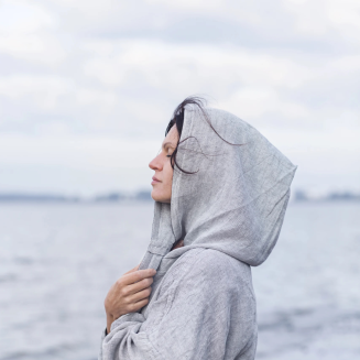  Lapuan Kankurit Kaste gray hooded bathrobe L - 5