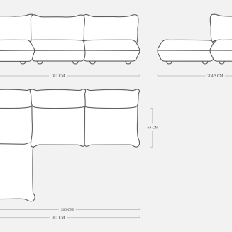 Sofa narożna Fatboy Sumo Corner Sofa Mingle Grid Stone - 5