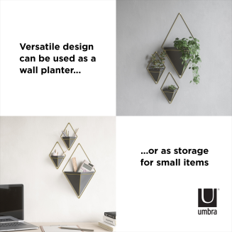  Umbra Trigg Black-Brass Small wall flowerpot, 2 pcs. - 9