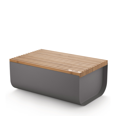 Alessi Mattina breadbox, dark gray