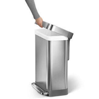  Simplehuman Liner Pocket 45l steel basket with a pocket for bags - 5