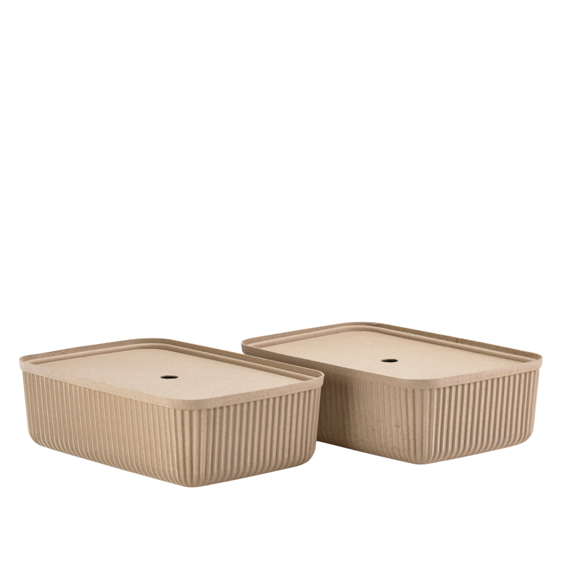  Set of 2 boxes Zone Denmark Pulp Natural Brown 48x32x15 cm