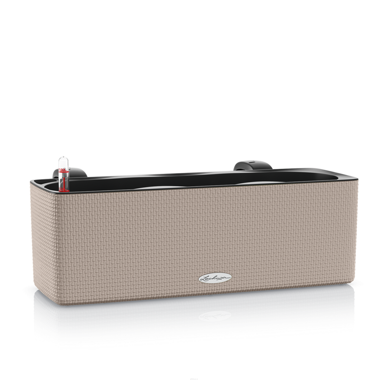  Lechuza Balconissima 40 planter with a sand brown handle
