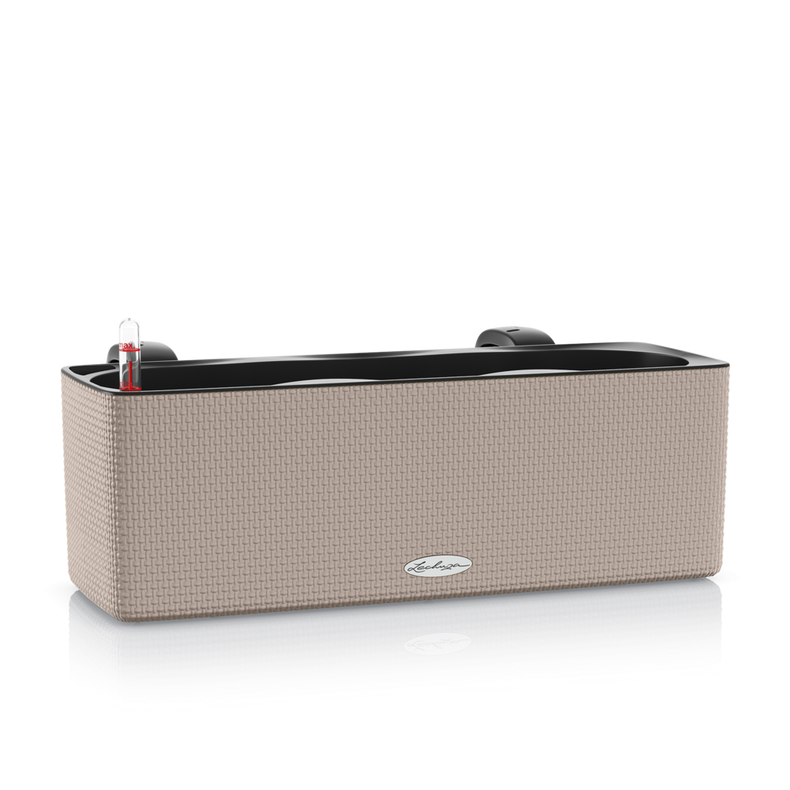  Lechuza Balconissima 40 planter with a sand brown handle