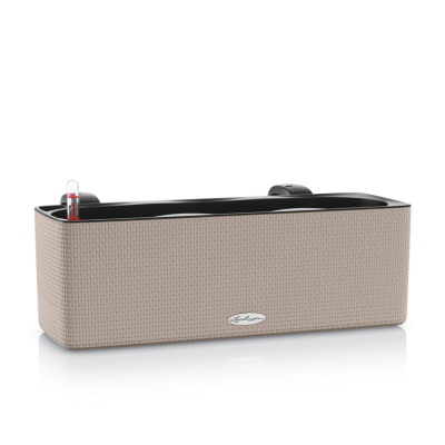  Lechuza Balconissima 40 planter with a sand brown handle