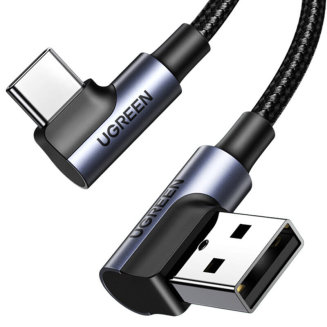 Kabel USB-C do USB-A 2.0 kątowy UGREEN US176, 3A, 3m (czarny) - 5