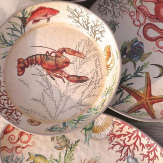  Rose&Tulipani | Round melamine coaster Sea Life coral reef - 20 cm - 7