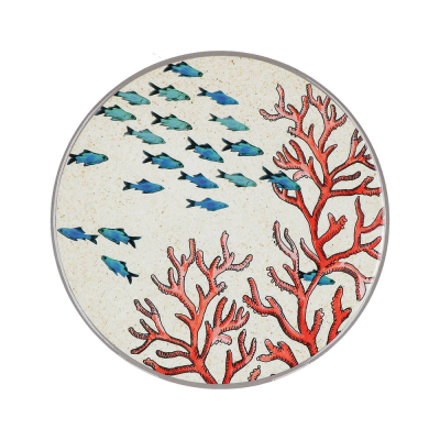  Rose&Tulipani | Round melamine coaster Sea Life coral reef - 20 cm