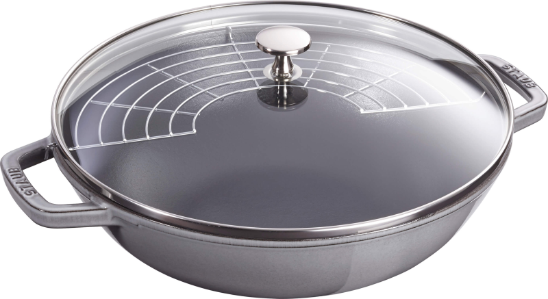  Staub cast iron wok with lid - 30 cm, graphite