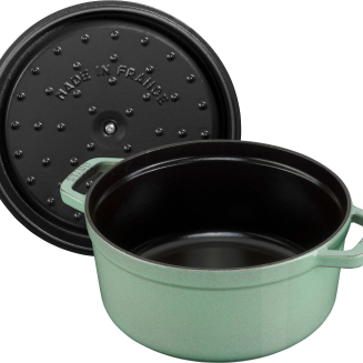  Staub round cast iron pot - 2.6 ltr, mint - 5