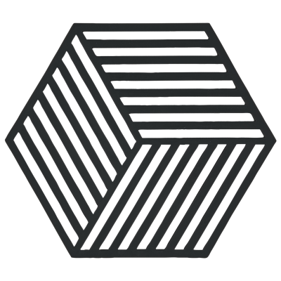  Zone Denmark Hexagon Black Dish Mat 16x14 cm