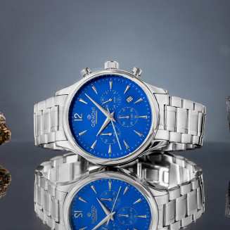 Zegarek Męski Giewont Chronograph Sapphire Srebrno Niebieski GW6310-B3 - 5