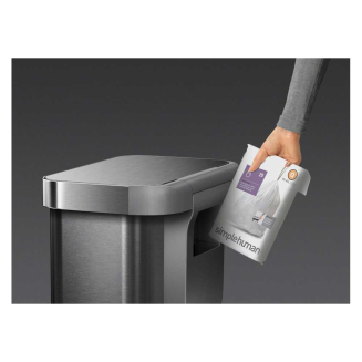  Simplehuman Liner Pocket 45l white steel basket with a pocket for bags - 7