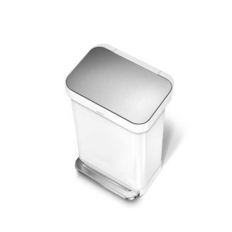  Simplehuman Liner Pocket 45l white steel basket with a pocket for bags - 3