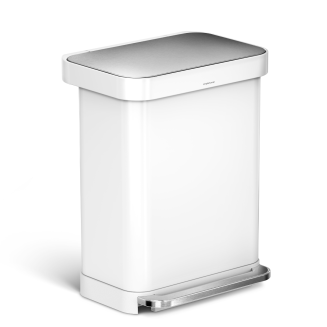  Simplehuman Liner Pocket 45l white steel basket with a pocket for bags - 4