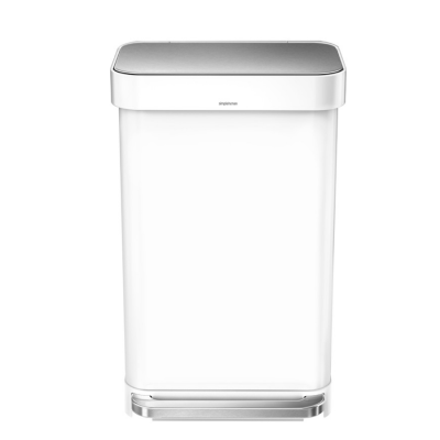  Simplehuman Liner Pocket 45l white steel basket with a pocket for bags