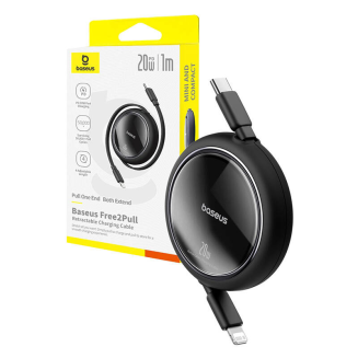 Kabel USB Baseus Free2Pull USB-C do iP 20W 1m (czarny) - 8