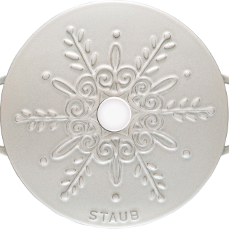  Round snowflake cast iron pot Staub - White, 3.6 ltr - 3