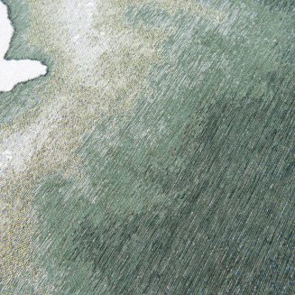  Louis de Poortere Meditation Lagoon Palm Green round rug - 2