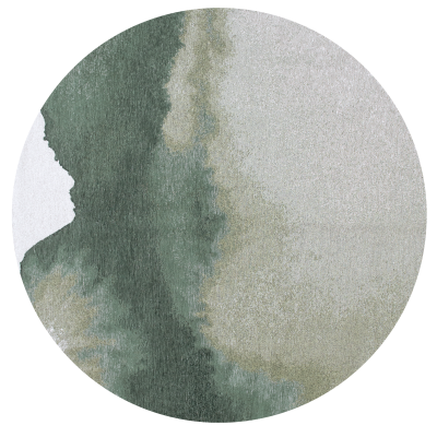  Louis de Poortere Meditation Lagoon Palm Green round rug
