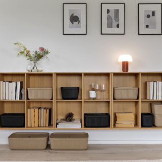 Set of 2 boxes Zone Denmark Pulp Black 15x23x15 cm - 2