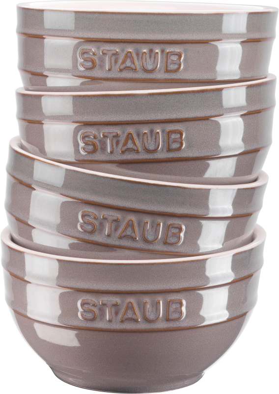  Set of 4 Staub round bowls - 12 cm, Antique gray