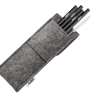  Set of 4 black straws in a Gefu Future case - 3