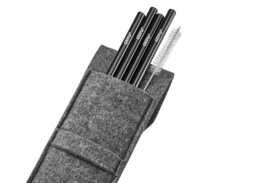  Set of 4 black straws in a Gefu Future case
