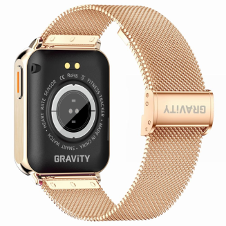 Smartwatch Gravity Różowe Złoto Bordowy 2 Paski GT17-6 - 10