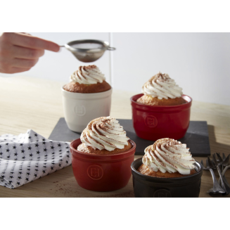  Set of two Emile Henry N°10 cream ramekin baking bowls - 4