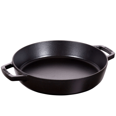  Cast iron frying pan with two handles Staub - 34 cm, Black