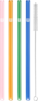  Set of 4 Zwilling Sorrento straight glass straws - Multicolor