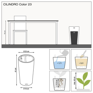  Lechuza Cilindro Color 23 flowerpot white - 7