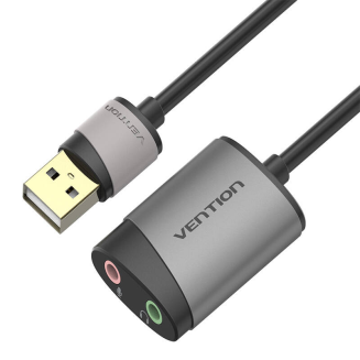 Zewnętrzna karta dźwiękowa USB Vention CDKHB TRS 3.5mm 0,15m (szara) - 5