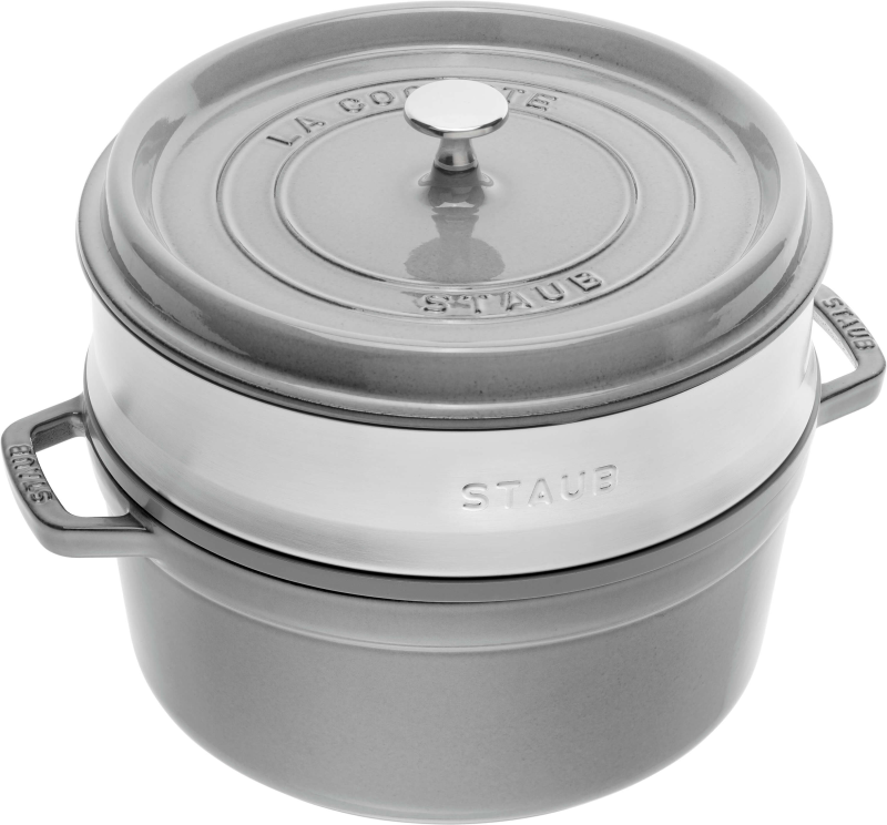  Round cast iron pot with Staub insert - 3.8 ltr, graphite