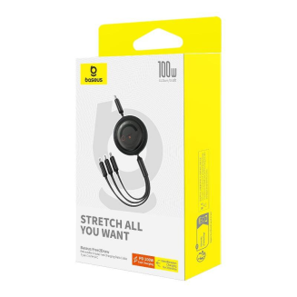 Kabel USB-C 3w1 Baseus Free2Draw USB-C/Lightning/Micro 100W, 1,1m (czarny) - 7