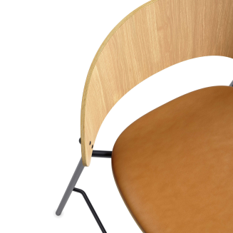 Eva Solo Dosina oiled oak & cognac leather stool 65 cm - 3