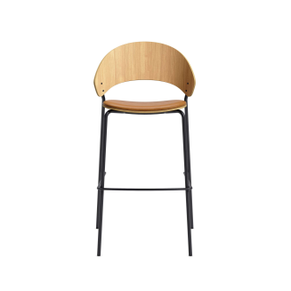 Eva Solo Dosina oiled oak & cognac leather stool 65 cm - 5