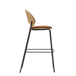 Eva Solo Dosina oiled oak & cognac leather stool 65 cm - 2