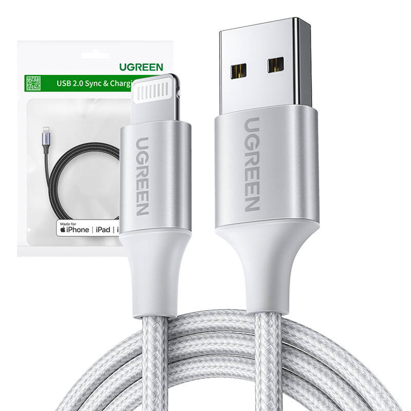 Kabel UGREEN US199 USB-A-Lightning 1.5m (srebrny)