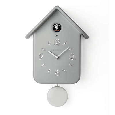  Guzzini QQ gray wall clock with cuckoo and pendulum
