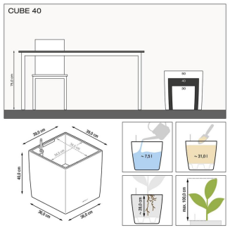  Lechuza Cube Premium 30 flowerpot | 40 | 50 white gloss - 7