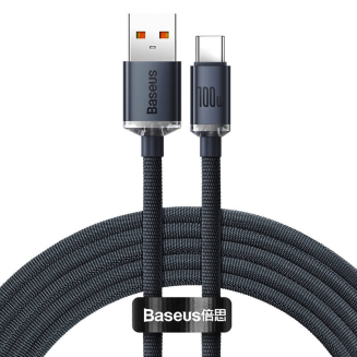 Kabel USB do USB-C Baseus Crystal Shine, 100W, 2m (czarny) - 2