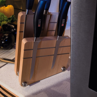  Artelegno Milano double magnetic beechwood knife block - 2