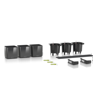  Lechuza Cube Glossy Home Kit wall flowerpot, glossy anthracite - 2