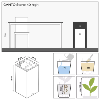 Lechuza Canto Stone flowerpot 40 white quartz column - 2