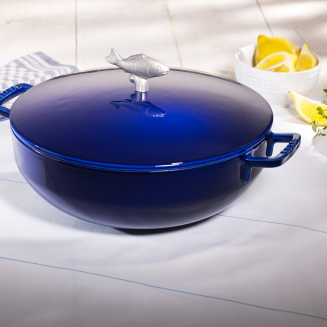  Deep stewing pan with lid Staub - 28 cm, Blue - 5