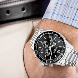 Zegarek Męski Giewont Chronograph Sapphire Srebrno Czarny GW3520-B2 - 3