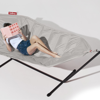  Fatboy Headdemock Light Gray hammock with black stand - 5