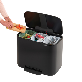 Brabantia Bo waste bin 11+11+11l, matte black - 3